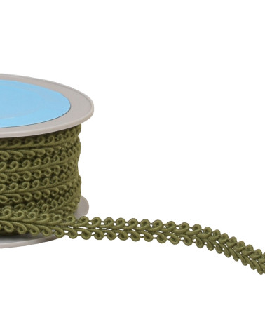 20m spool of khaki green cornflower stitch braid 11mm