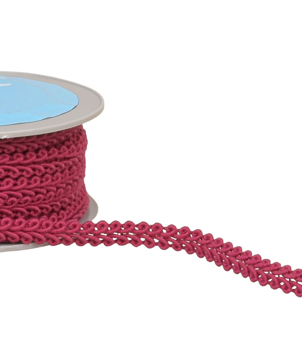 20m reel of raspberry pink herringbone braid 11mm