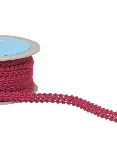 20m reel of raspberry pink herringbone braid 11mm