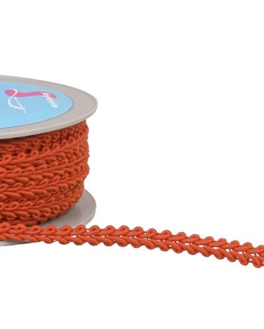 Bobine 20m galon points d'épis orange bengale 11mm