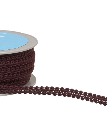 Bobine 20m galon points d'épis prune 11mm