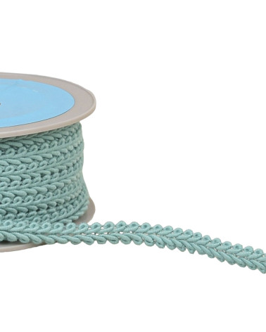 Bobine 20m galon points d'épis vert bleu 11mm
