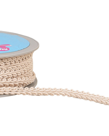 20m reel of ecru herringbone braid 11mm