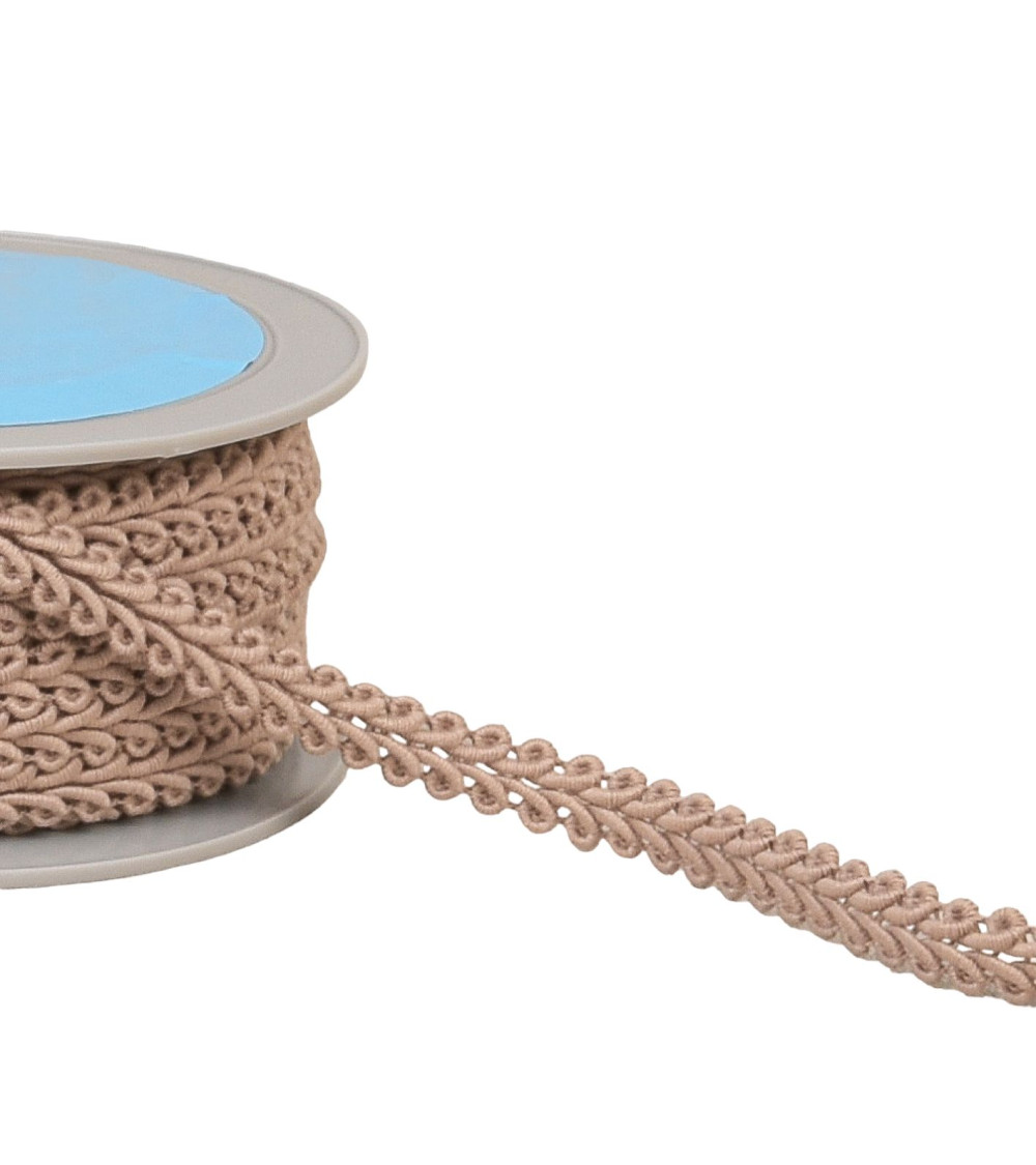 20m spool of beige/pink cornflower stitch braid 11mm