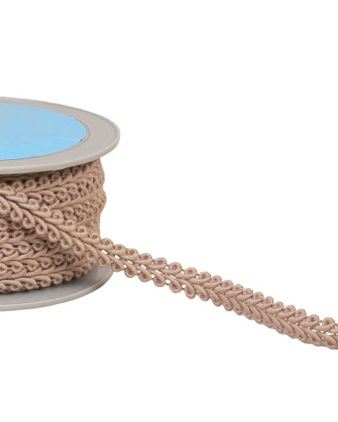 20-m-Spule mit beige/rosa Kornblumenstichgeflecht, 11 mm