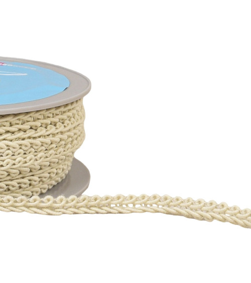 20m spool of ecru/white corncob stitch braid 11mm