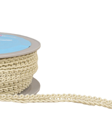 20m reel of ecru/white herringbone braid 11mm