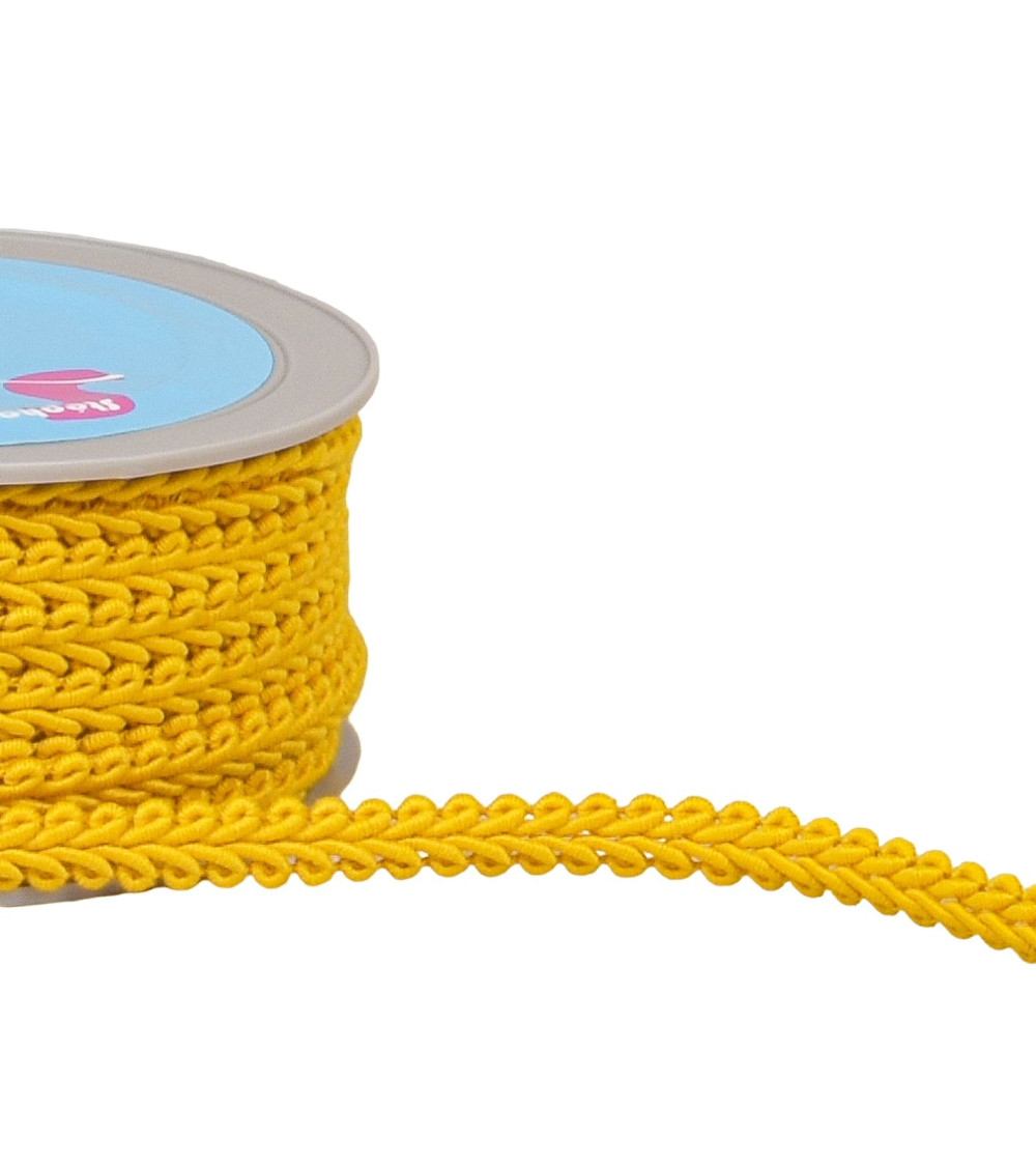 20m spool of yellow/orange cornflower stitch braid 11mm