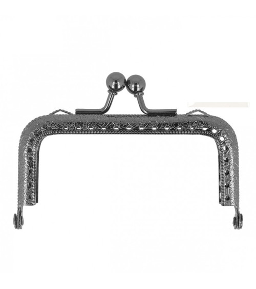 Antiker Verschluss, 6 x 9 cm, Gunmetal-Farbe