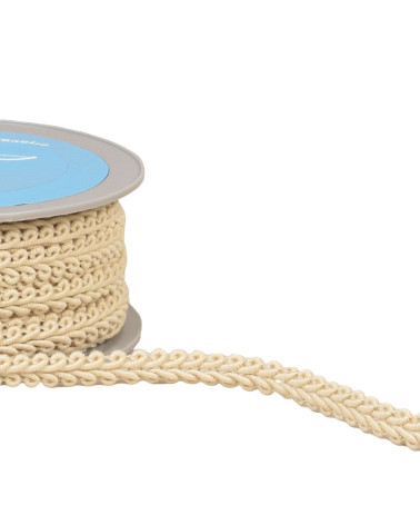 20m reel of ecru herringbone braid 11mm
