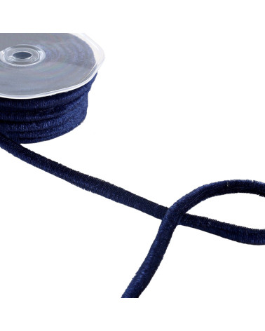 8mm navy blue velvet cord per meter