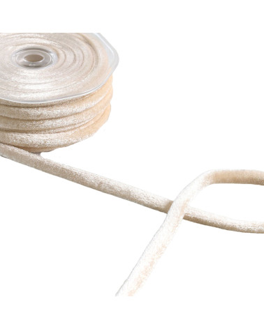 8mm ecru velvet cord per meter