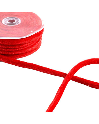 Hermès red 8mm velvet cord per meter