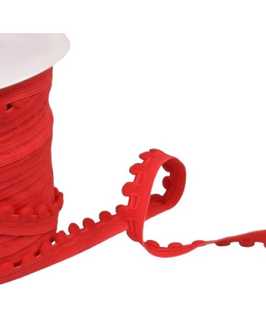 13mm red pompom elastic per meter