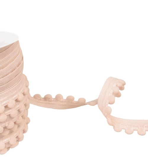 Pompom elastic 13mm salmon orange per meter