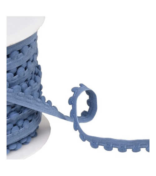 Pompom elastic 13mm lavender blue per meter