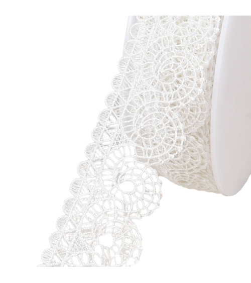 Guipure spirals 38mm white per meter