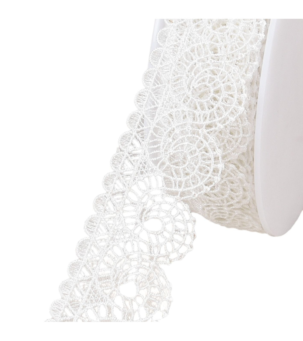 Guipure spirals 38mm white per meter