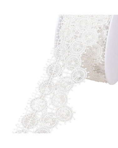 Guipure circles 63mm white by the meter