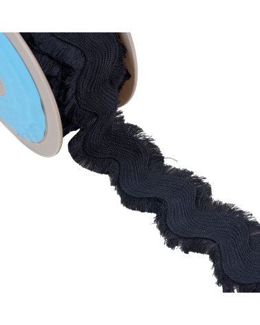 Fransen-Serpentin, 60 mm, Marineblau, pro Meter