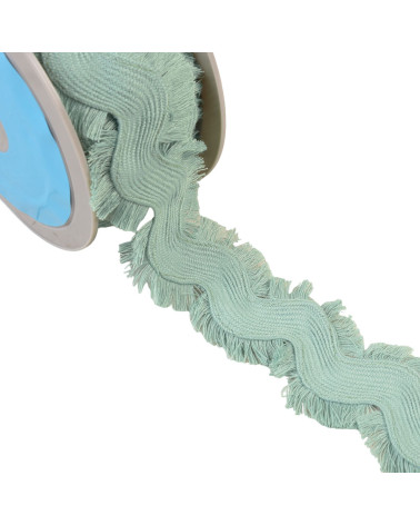 Serpentine frangée 60mm vert d'eau au mètre