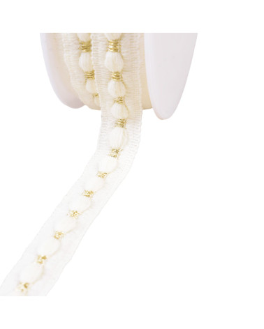 Woolen braid 20mm white by the meter