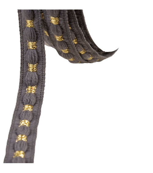 Woolen braid 20mm medium gray per meter