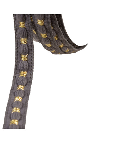 Woolen braid 20mm medium gray per meter
