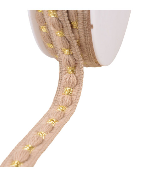 Woolen braid 20mm beige per meter