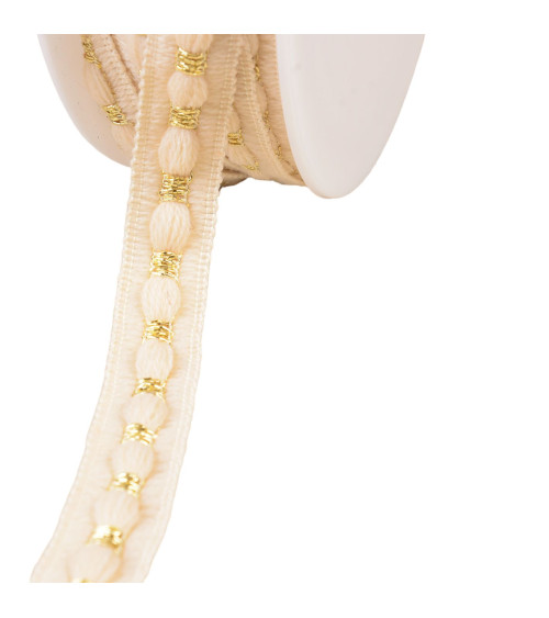Woolen braid 20mm ecru by the meter