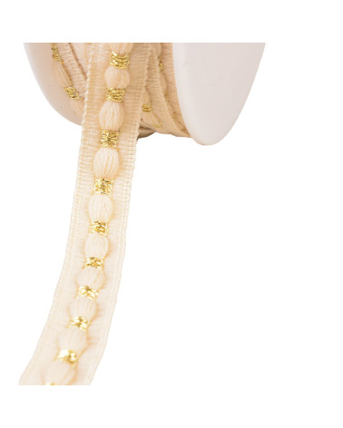 Woolen braid 20mm ecru by the meter