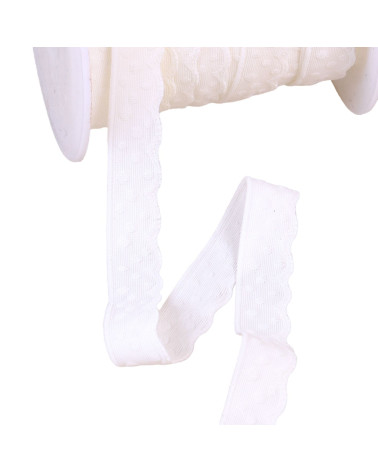 17mm white lace-style lingerie elastic per meter