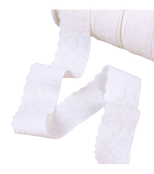 Lace-style lingerie elastic 25mm white per meter