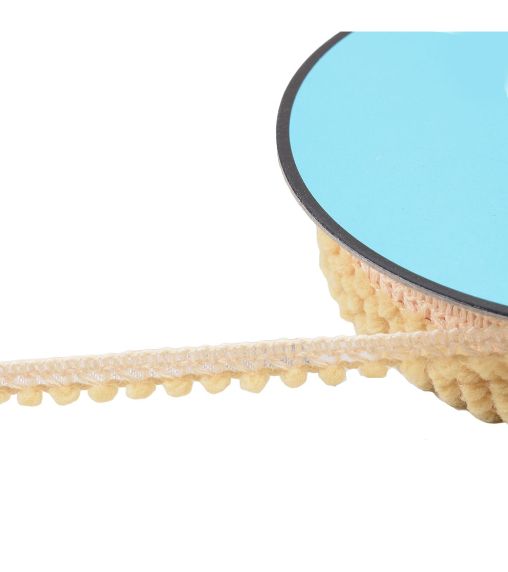 Small pompom braid 10mm linen per meter