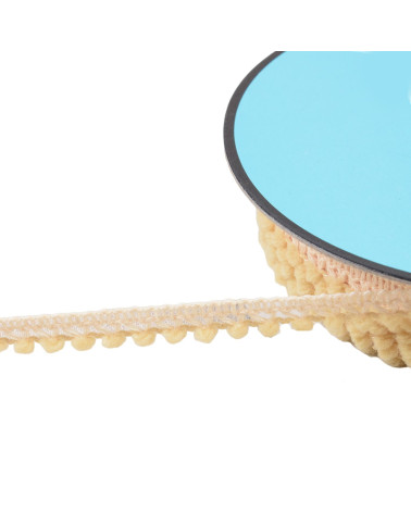 Small pompom braid 10mm linen per meter