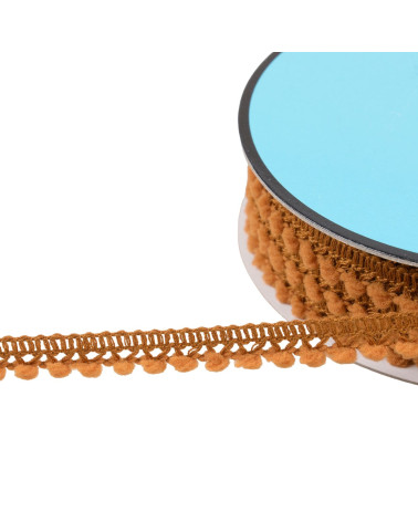 Kleines Bommelgeflecht 10mm rostorange, Meterware