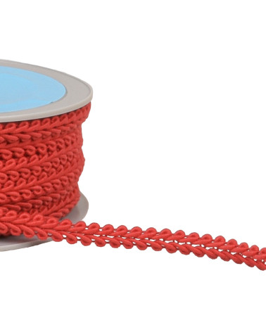 Corn stitch braid 11mm red by the meter