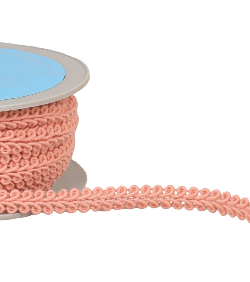 Corn stitch braid 11mm salmon orange per meter