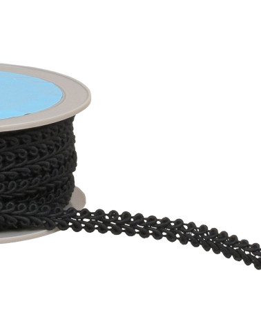 Spike stitch braid 11mm black by the meter