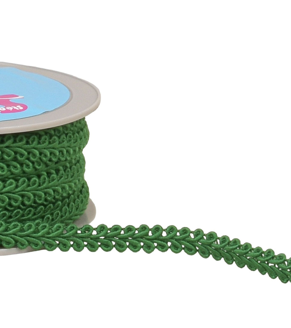 Corn stitch braid 11mm dark green per meter
