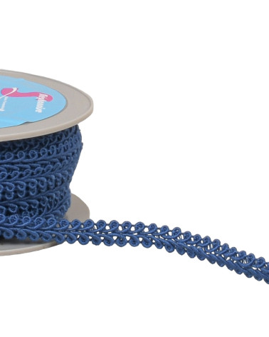 Corn stitch braid 11mm blue/burgundy by the meter