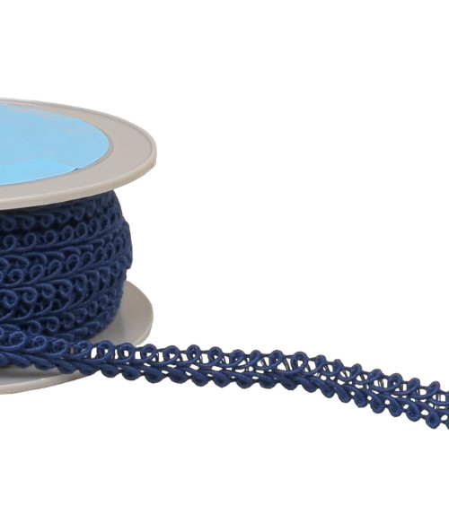 Cornflower stitch braid 11mm navy blue by the meter