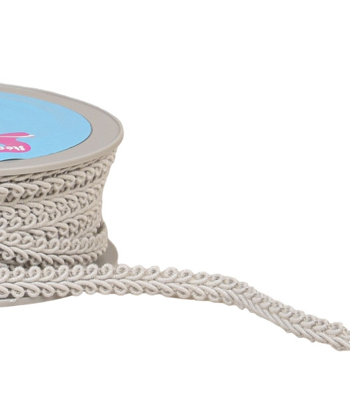 Corn stitch braid 11mm grey/blue by the meter