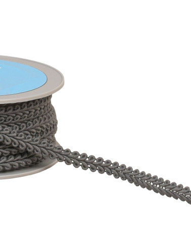Corn stitch braid 11mm medium gray per meter