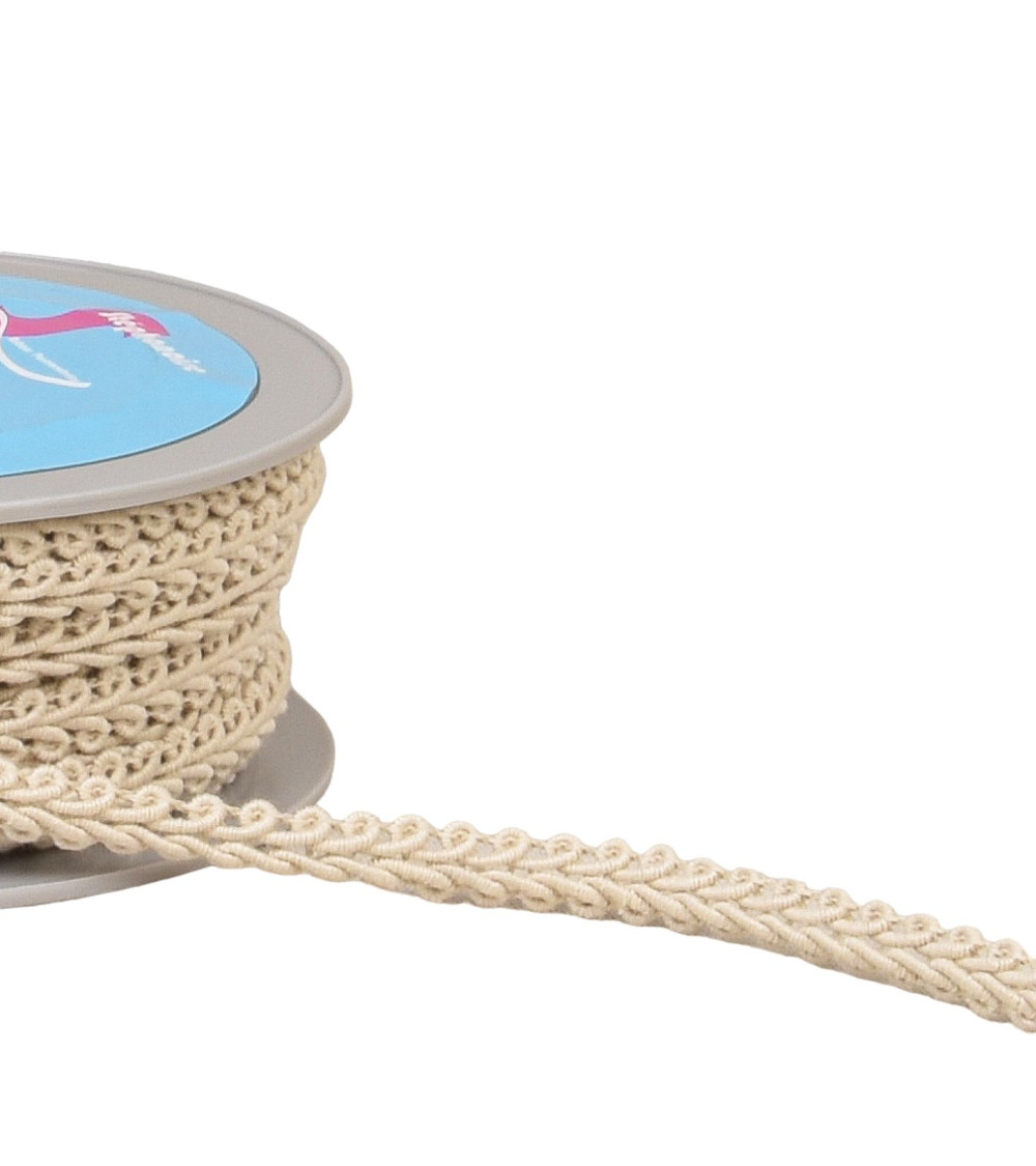 Corn stitch braid 11mm ecru by the meter