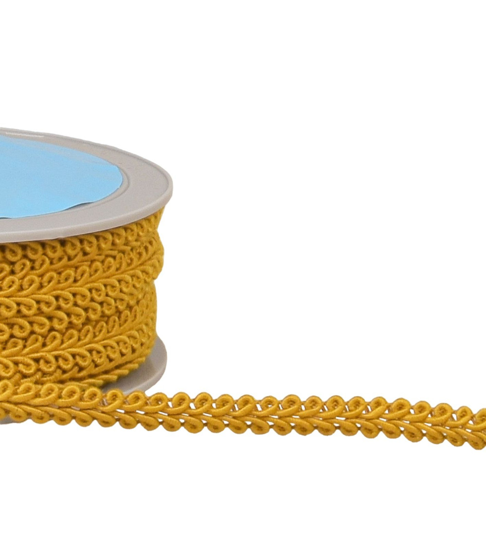 Corn stitch braid 11mm mustard yellow by the meter