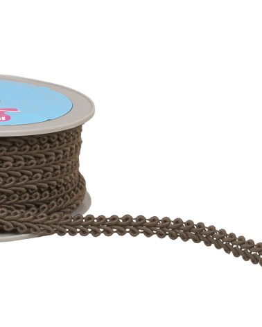 Corn stitch braid 11mm dark brown by the meter