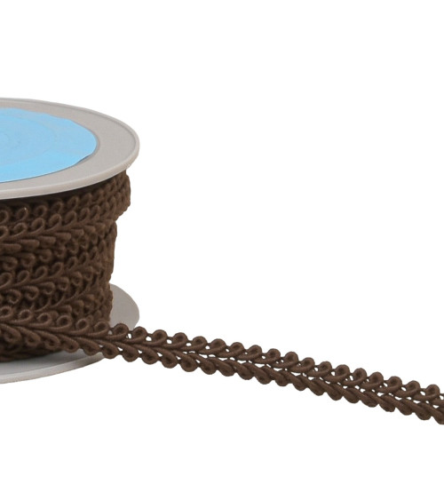 Cob stitch braid 11mm coffee brown by the meter