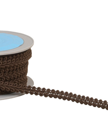 Cob stitch braid 11mm coffee brown by the meter