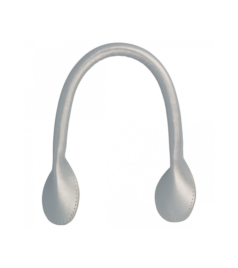 Set of 2 modern bag handles 38mm silver color